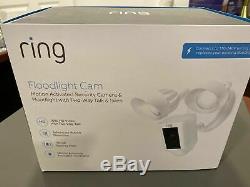 NEW! Ring Floodlight Camera Motion-Activated HD Security Cam Two-Way Talk White