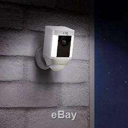 NEW Ring Spotlight Cam Outdoor Battery-Powered Security Camera White WIFI (SEAL)