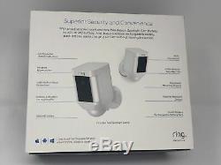NEW Ring Spotlight Cam Wire-Free 2-Pack White Security BATTERY 8X81X7-WEN0