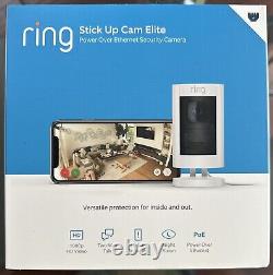 NEW Ring Stick Up Cam Elite with PoE Indoor Outdoor Camera White