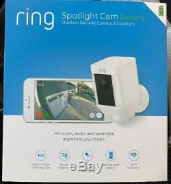 NEW SEALED Ring WHITE Spotlight Cam Battery Powered Security Camera 8SB1S7-BEN0