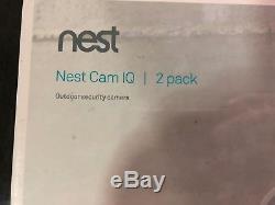 Nest Cam IQ Outdoor Smart Wi-Fi Security Camera (2-Pack) White 1080p HD NC4200US
