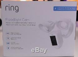 New Ring Outdoor Wi-Fi Cam Camera with Motion Activated Floodlight White