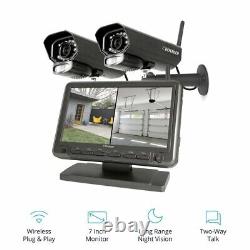 PHOENIXM2 Security Camera System Plug In 7 Monitor Recording 2 Night Vision Cam