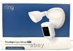 RING FLOODLIGHT CAM WIRED PRO OUTDOOR 1080p SECURITY CAMERA WHITE