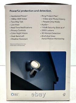 RING FLOODLIGHT CAM WIRED PRO OUTDOOR 1080p SECURITY CAMERA WHITE
