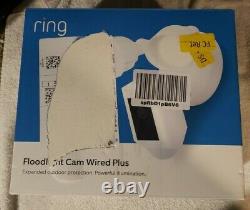 RING Floodlight Cam Wired Plus Motion-Activated Security Camera White