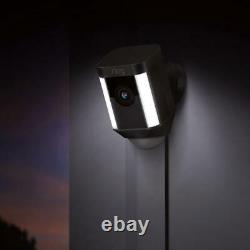 Refurbished Spot Light Cam Wired Outdoor Rectangle Security Camera in Black