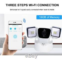 Ring Black Floodlight WiFi Camera Motion-Activated HD Security Cam Alarm S3V8