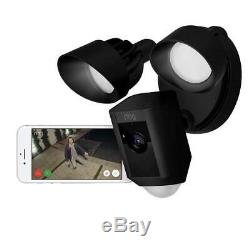 Ring Floodlight Cam Black Hardwired Outdoor Security Camera R8SFP7-BEN0