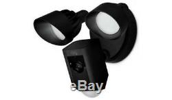 Ring Floodlight Cam HD Security Camera two way talk Siren Alarm Black NOT OPENED