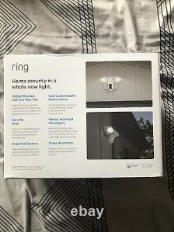 Ring Floodlight Cam Motion Activated Security Camera & Floodlight White Sealed