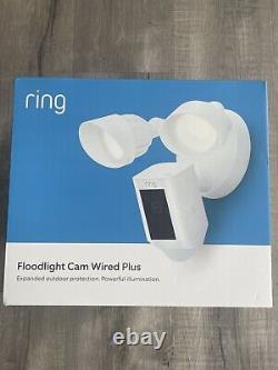 Ring Floodlight Cam Plus Outdoor Wired 1080p Surveillance Camera White