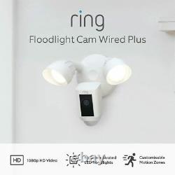 Ring Floodlight Cam Plus White- Outdoor Security Camera with Flood Light