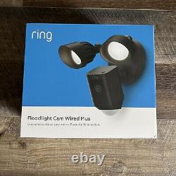 Ring Floodlight Cam Wired Plus 1080p Outdoor WiFi Camera Night Vision Black