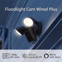 Ring Floodlight Cam Wired Plus Black Motion activated 1080p HD Video