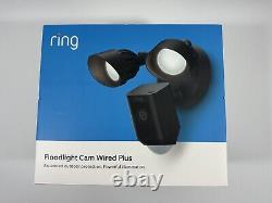 Ring Floodlight Cam Wired Plus Outdoor Wi-Fi 1080p Surveillance Camera Black