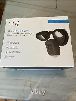 Ring Floodlight Cam Wired Plus Outdoor Wired Full HD Surveillance Camera Black
