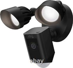 Ring Floodlight Cam Wired Plus Outdoor Wired Full HD Surveillance Camera Black