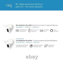 Ring Floodlight Cam Wired Pro 3D motion Bird's Eye View color night vision white