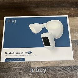 Ring Floodlight Cam Wired Pro Outdoor Wireless 1080p Surveillance Camera White