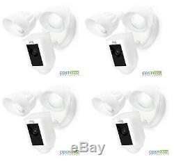 Ring Floodlight Camera Motion-Activated HD Security Cam 2-Way Talk White 4 pack