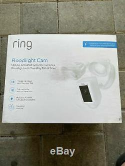Ring Floodlight Camera Motion-Activated HD Security Cam Two-Way Talk WHITE NEW