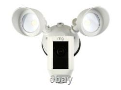 Ring Floodlight Camera Motion-Activated HD Security Cam Wired Plus White 2021