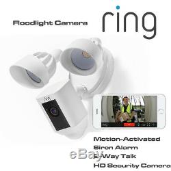 Ring Floodlight Camera Motion-Activated HD Siren Alarm & 2-Way Talk Security Cam