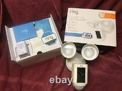 Ring Floodlight Camera Motion HD Security Cam Two-Way Talk White with Chime pro