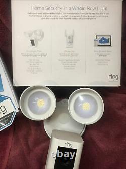 Ring Floodlight Camera Motion HD Security Cam Two-Way Talk White with Chime pro