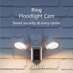 Ring Security Floodlight Cam Wired 1080p HD Surveillance Camera Motion White