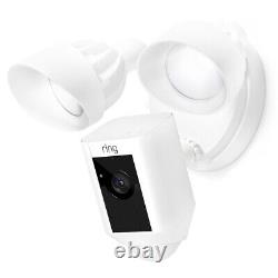 Ring Security Floodlight Cam Wired 1080p HD Surveillance Camera Motion White