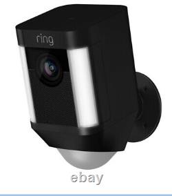 Ring Security Surveillance Camera Spotlight Cam Solar Wireless Battery HD Black