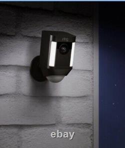 Ring Security Surveillance Camera Spotlight Cam Solar Wireless Battery HD Black