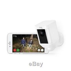 Ring Security Surveillance Camera Spotlight Cam Solar Wireless HD Video White