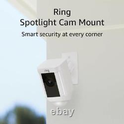 Ring Smart Home Security Spotlight Camera + Mount white hardwired 1080p HD DIY