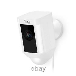 Ring Spot Light Cam Wired Outdoor Rectangle Security Camera in White