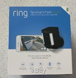 Ring Spotlight Cam Battery Black Outdoor Security Camera NEW Factory Sealed