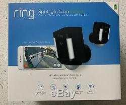 Ring Spotlight Cam Battery Black Security Camera 2 Pack BRAND NEW Factory Sealed