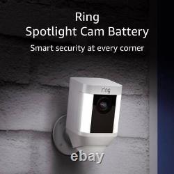Ring Spotlight Cam Battery HD Security Camera W Renewed Solar Two-Way Talk Siren