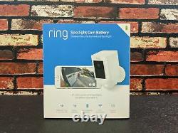 Ring Spotlight Cam Battery, HD Security Camera with Built-in Two-Way Talk-White