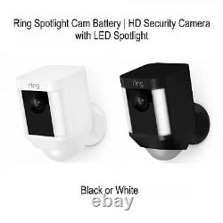 Ring Spotlight Cam Battery HD Security Camera with LED Spotlight, Alarm New