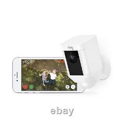 Ring Spotlight Cam Battery HD Security Camera with Two-Way Talk Siren Alarm, White
