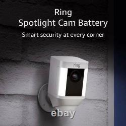 Ring Spotlight Cam Battery Motion-Activated Two-Way Talk and Siren Alarm White
