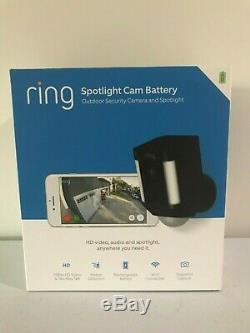 Ring Spotlight Cam Battery Outdoor Security Camera NEW Factory Sealed BLACK