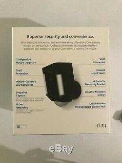 Ring Spotlight Cam Battery Outdoor Security Camera NEW Factory Sealed BLACK