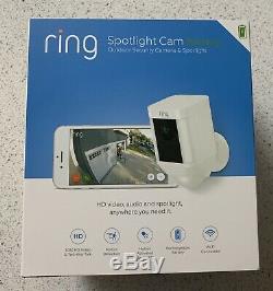 Ring Spotlight Cam Battery White Outdoor Security Camera NEW Factory Sealed