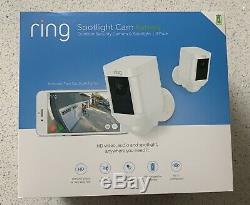 Ring Spotlight Cam Battery White Security Camera 2-Pack NEW FACTORY SEALED