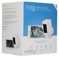 Ring Spotlight Cam Battery Wireless Outdoor Security Camera- White
